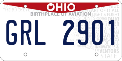 OH license plate GRL2901