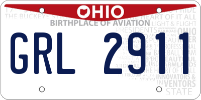 OH license plate GRL2911