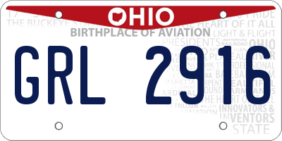 OH license plate GRL2916