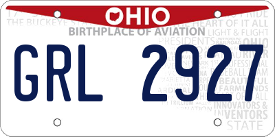 OH license plate GRL2927