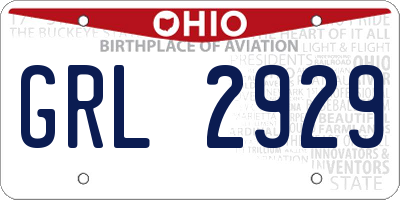 OH license plate GRL2929