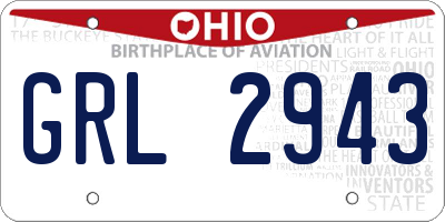 OH license plate GRL2943