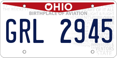 OH license plate GRL2945