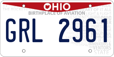 OH license plate GRL2961