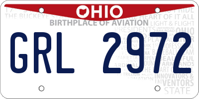 OH license plate GRL2972