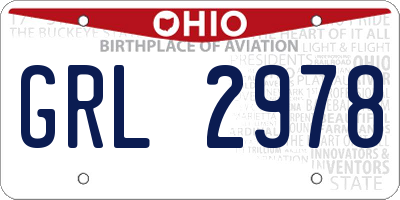 OH license plate GRL2978