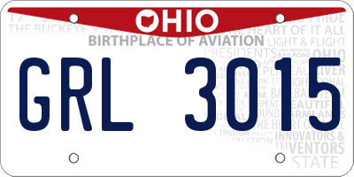 OH license plate GRL3015