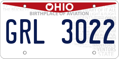 OH license plate GRL3022