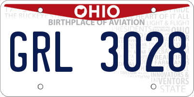 OH license plate GRL3028