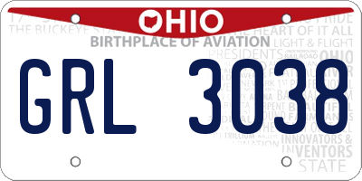 OH license plate GRL3038