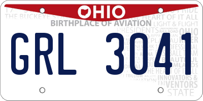 OH license plate GRL3041