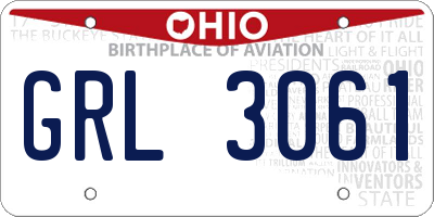 OH license plate GRL3061