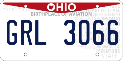 OH license plate GRL3066