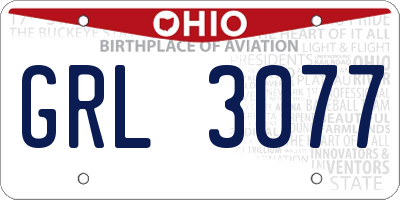 OH license plate GRL3077