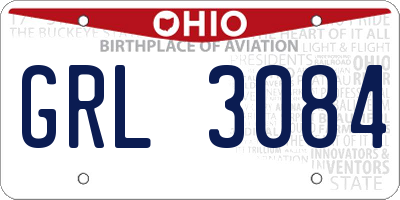 OH license plate GRL3084