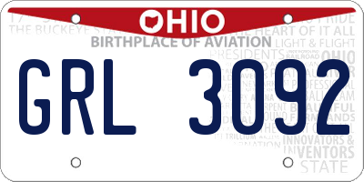 OH license plate GRL3092