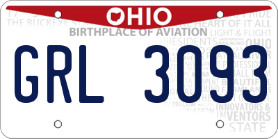 OH license plate GRL3093