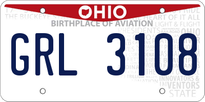 OH license plate GRL3108