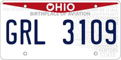 OH license plate GRL3109