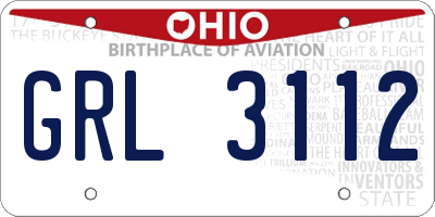 OH license plate GRL3112