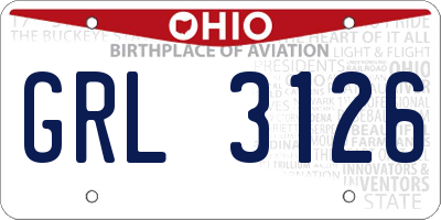 OH license plate GRL3126