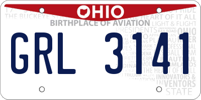 OH license plate GRL3141