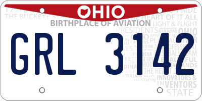 OH license plate GRL3142