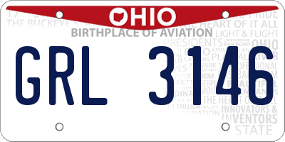 OH license plate GRL3146