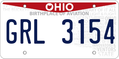 OH license plate GRL3154