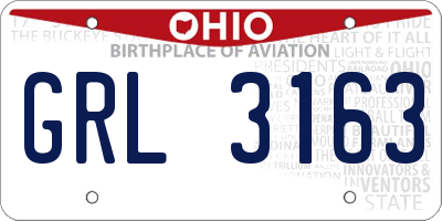 OH license plate GRL3163