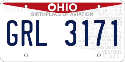 OH license plate GRL3171