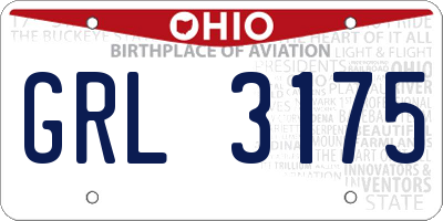 OH license plate GRL3175