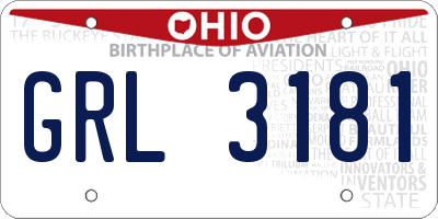 OH license plate GRL3181