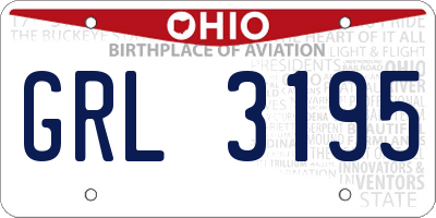 OH license plate GRL3195