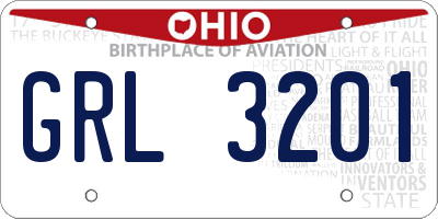 OH license plate GRL3201