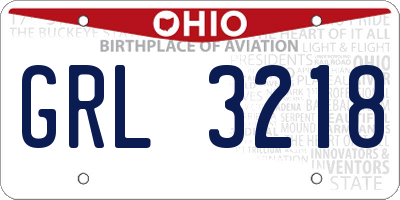 OH license plate GRL3218