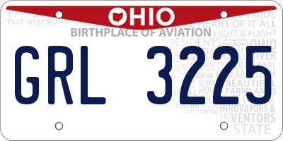 OH license plate GRL3225