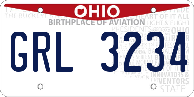 OH license plate GRL3234