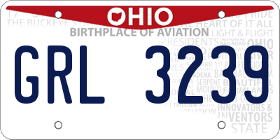 OH license plate GRL3239