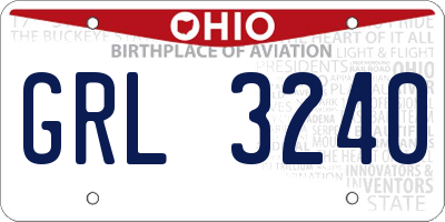 OH license plate GRL3240