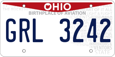 OH license plate GRL3242