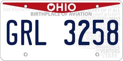 OH license plate GRL3258