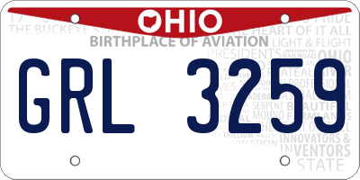 OH license plate GRL3259
