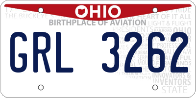 OH license plate GRL3262