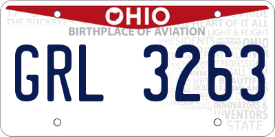 OH license plate GRL3263