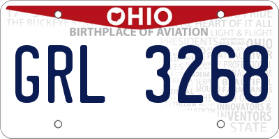 OH license plate GRL3268