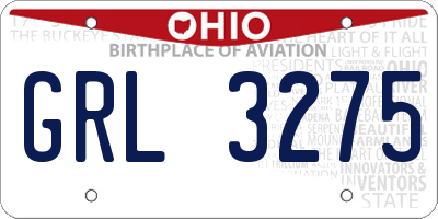OH license plate GRL3275