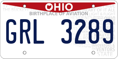 OH license plate GRL3289