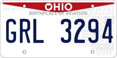 OH license plate GRL3294