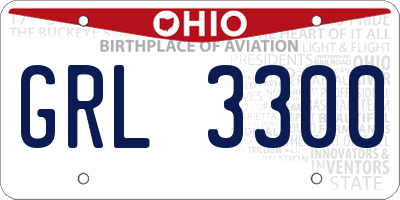 OH license plate GRL3300